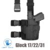 front-line-Tactical-thigh-rig-police-holster-level-3-glock-17-22-31-left-hand