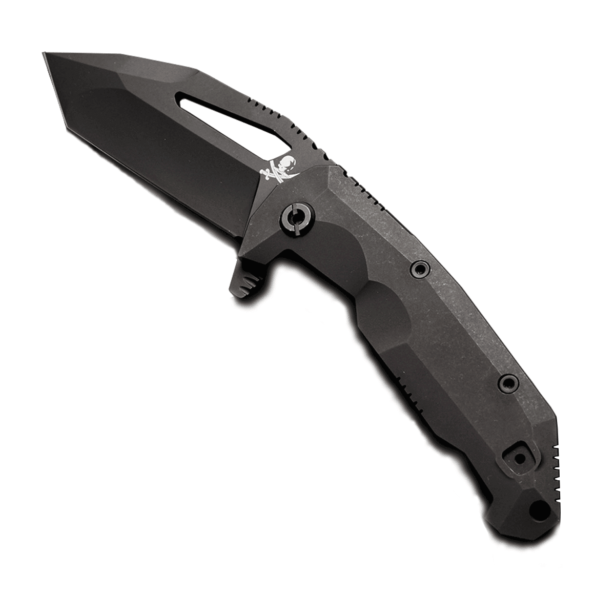 LOTAR COMBAT Black Super Steel Blade 3.5″ Folding Blade Combat Knife (AKRAV)