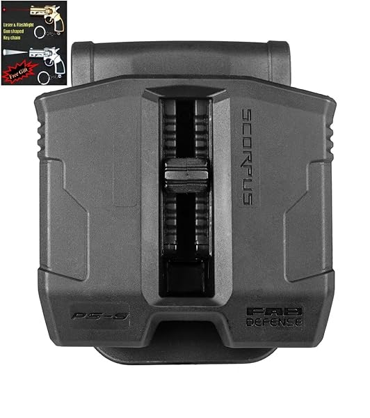 FAB-Defense-PS-9S-SCORPUS-DOUBLE-MAG-POUCH-FOR-STEEL-9MM-AND-40-PaddleBelt-In-Black-Tan-Green-Color-Laser-Flas-B00UDEIZ7I