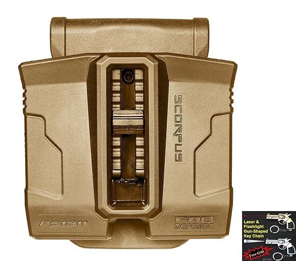 FAB-Defense-PS1911-Double-Magazine-Pouch-For-4510MM-Tan-Laser-Flashlight-Gun-Shaped-Key-Chain-B018W0J2I0