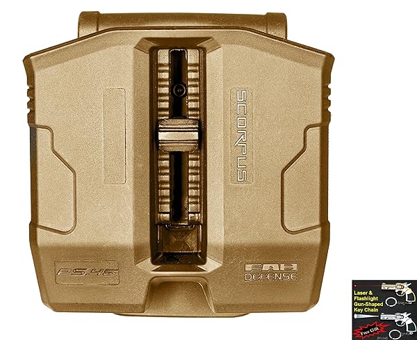 FAB-Defense-PS45-Holster-Swivel-Double-Magazine-Pouch-For-4510MM-Tan-Laser-Flashlight-Gun-Shaped-Key-Chain-B018W07OQC