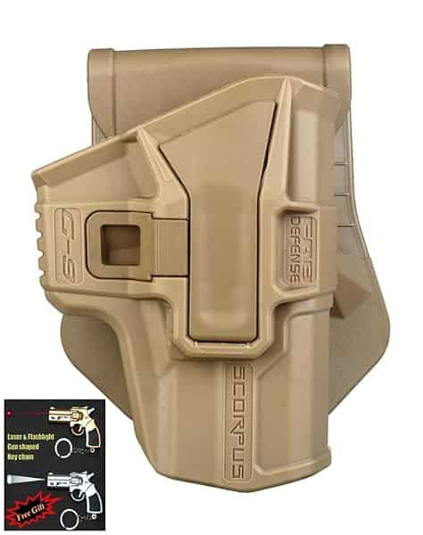 Glock-9-Level-1-Holster-Paddle-Belt-Right-Handed-By-Fab-Defense-Tan-Color-Laser-Flashlight-Gun-Shaped-Key-Chain-B00O30FQO8