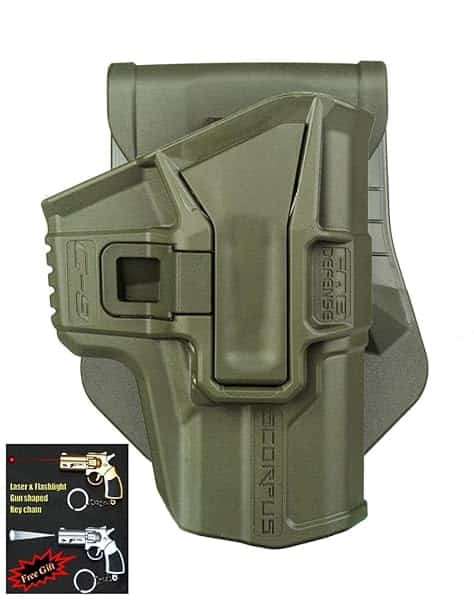 Glock-9-Level-1-Swivel-Holster-PaddleBelt-Right-Handed-By-Fab-Defense-Green-Color-Laser-Flashlight-Gun-Shaped-Key-C-B00O3102AA